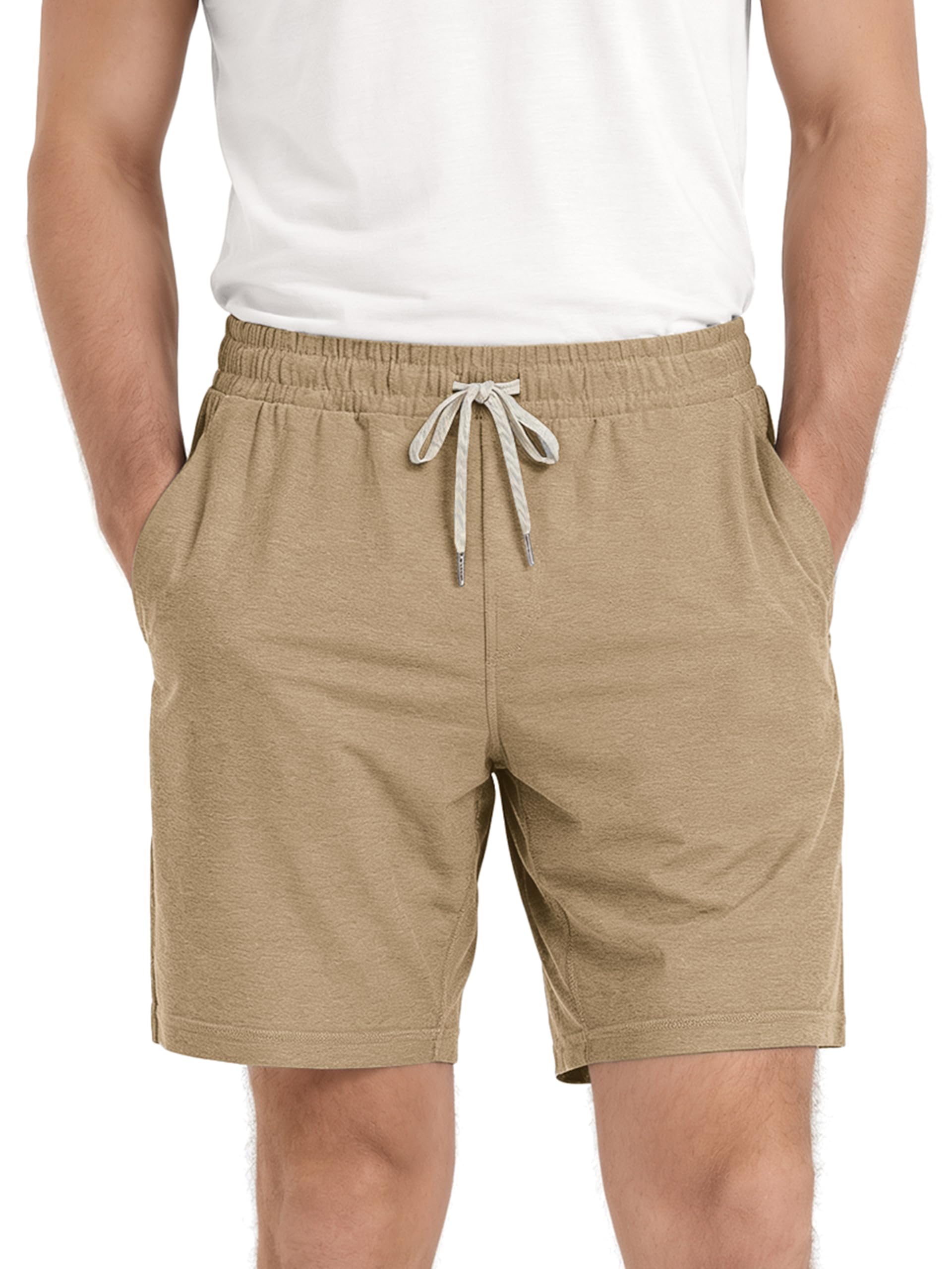 Photo 1 of ODODOS Men's Performance Shorts 7" Khaki Heather, Large