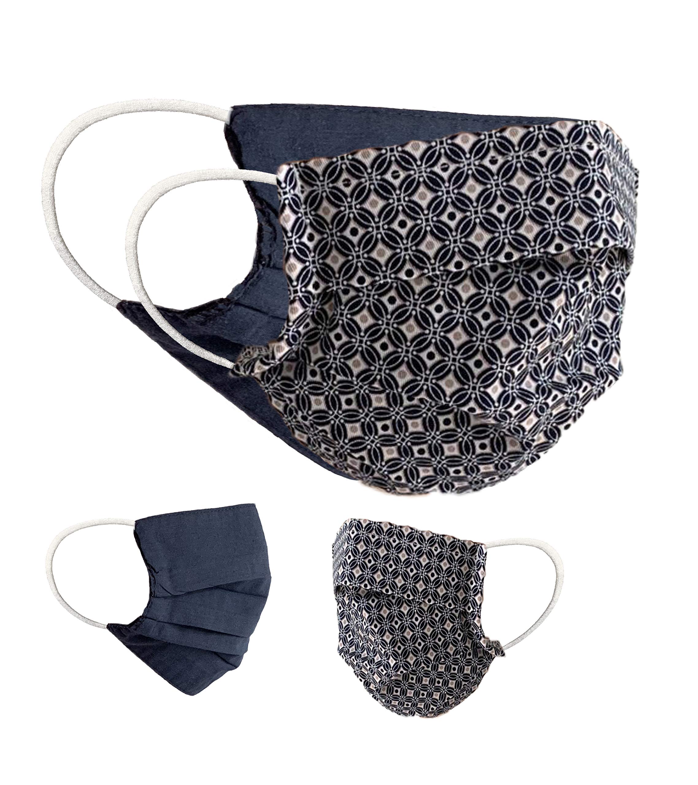 BAFCommunity Masken Teenager Jugendliche 2er Pack Set Unisex Behelfsmaske Wendbar Mundschutz Maske Mund- und Nasenschutz Wendemaske Motiv Baumwolle BCI Waschbar 14cm breit