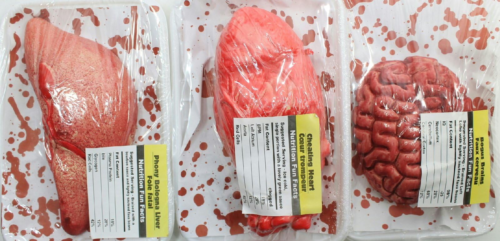 Fake Organs Halloween Decorations Liver Heart Brains Meat Package Bloody Creepy