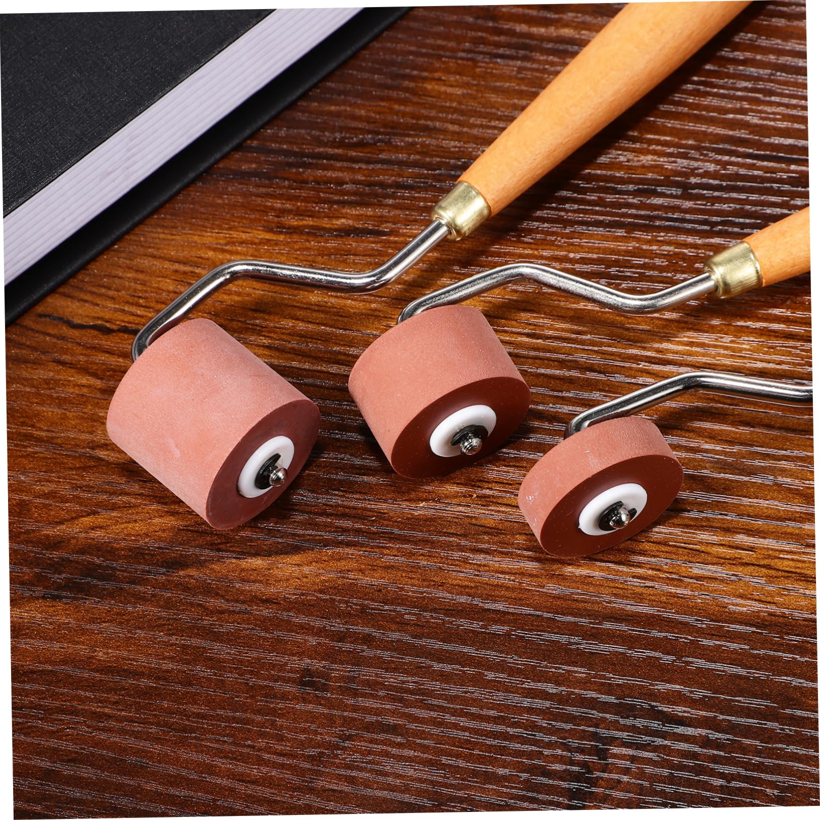 DOITOOL Set de 3 Rodillos de Goma para Brayer Diferentes Anchos para Proyectos Artísticos y Estampado, Uso Multi-funcional y Resultados Excelentes en Impresión
