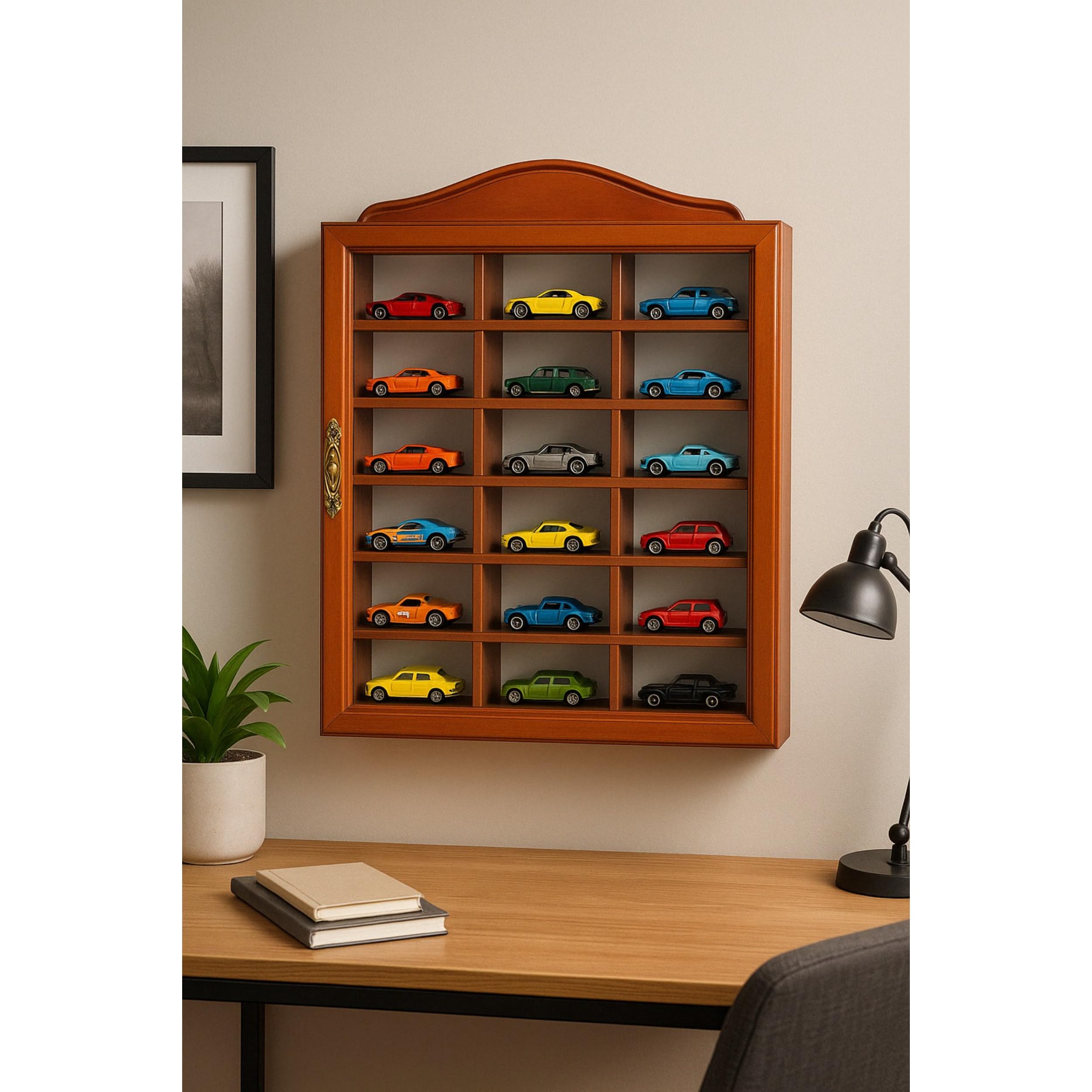 Vitrina para Pared Madera y Cristal Cierre Magnetico 42 cm