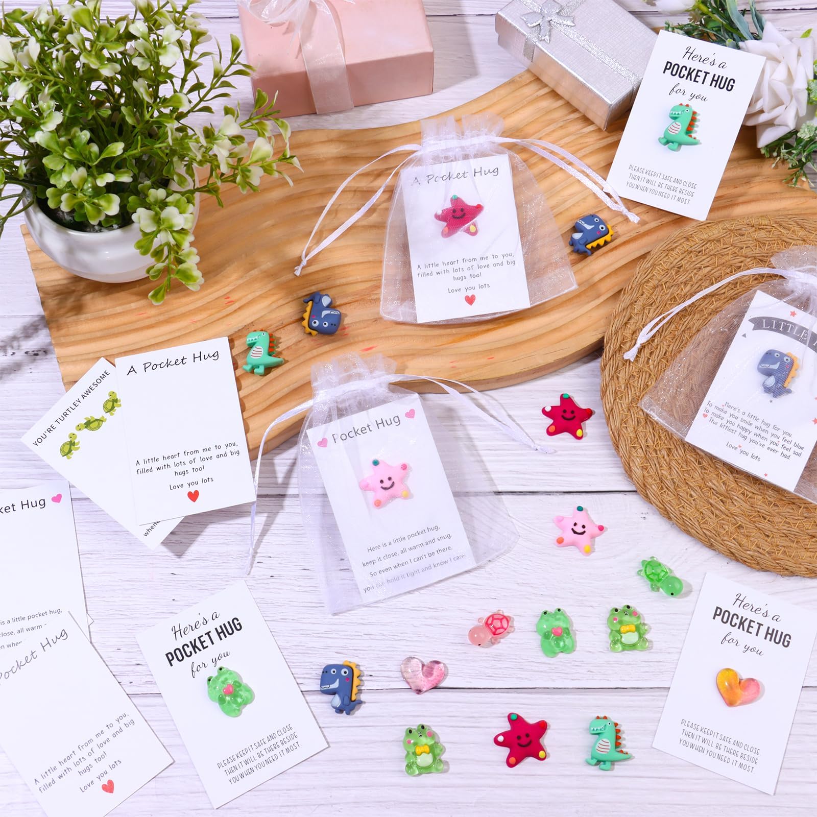 30 Pack Pocket Hug Tokens - Mini Resin Stars & Encouragement Cards, Bulk Appreciation Gifts For Coworkers, Teachers - View #3