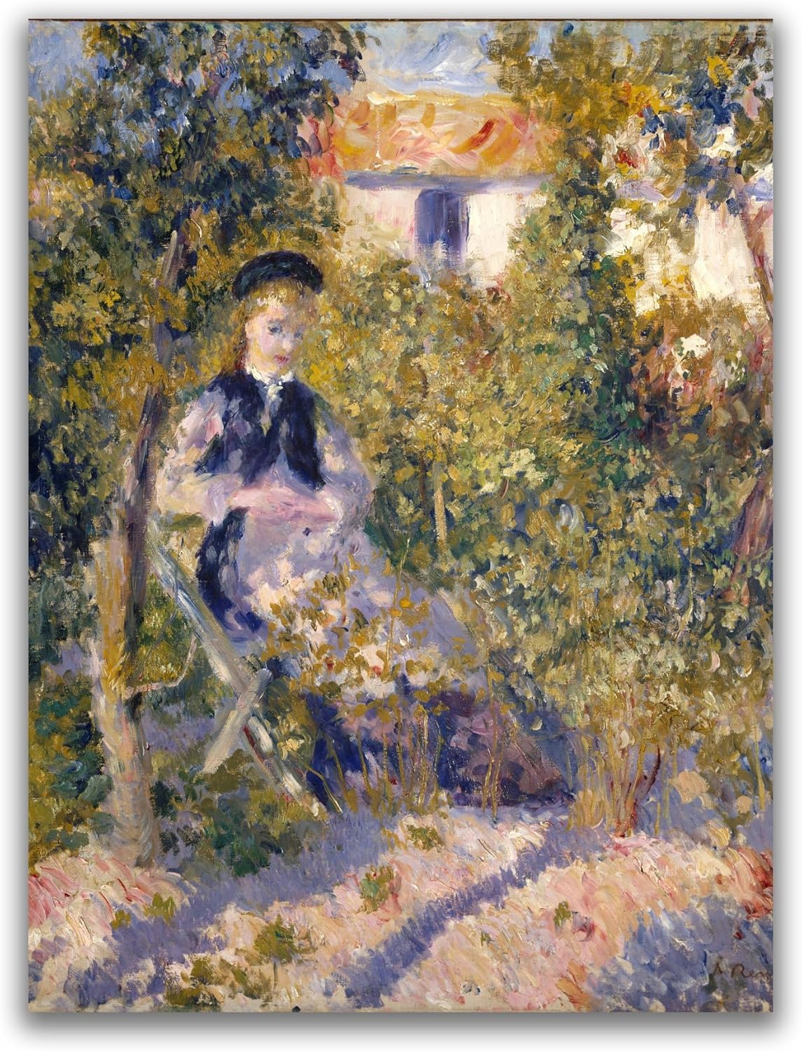 Waeta Rnvzx Pierre-Auguste Renoir Poster Girl in The Garden Canvas Painting Vintage Wall Art Pierre-Auguste Renoir Prints For Home Decor Picture 50x70cm No Frame