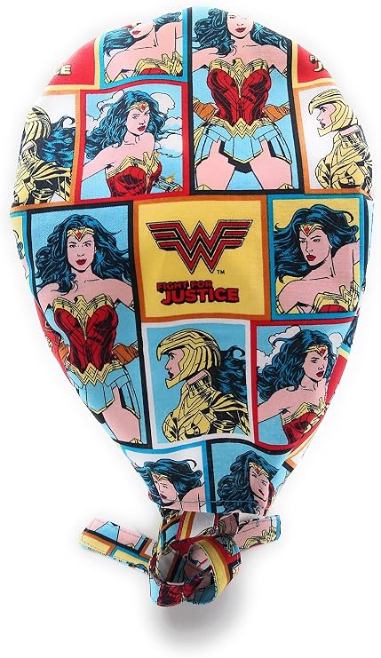Scrub Hat Cartoon Characters Superheroes Women Cotton Fabric Cap Do-Rag