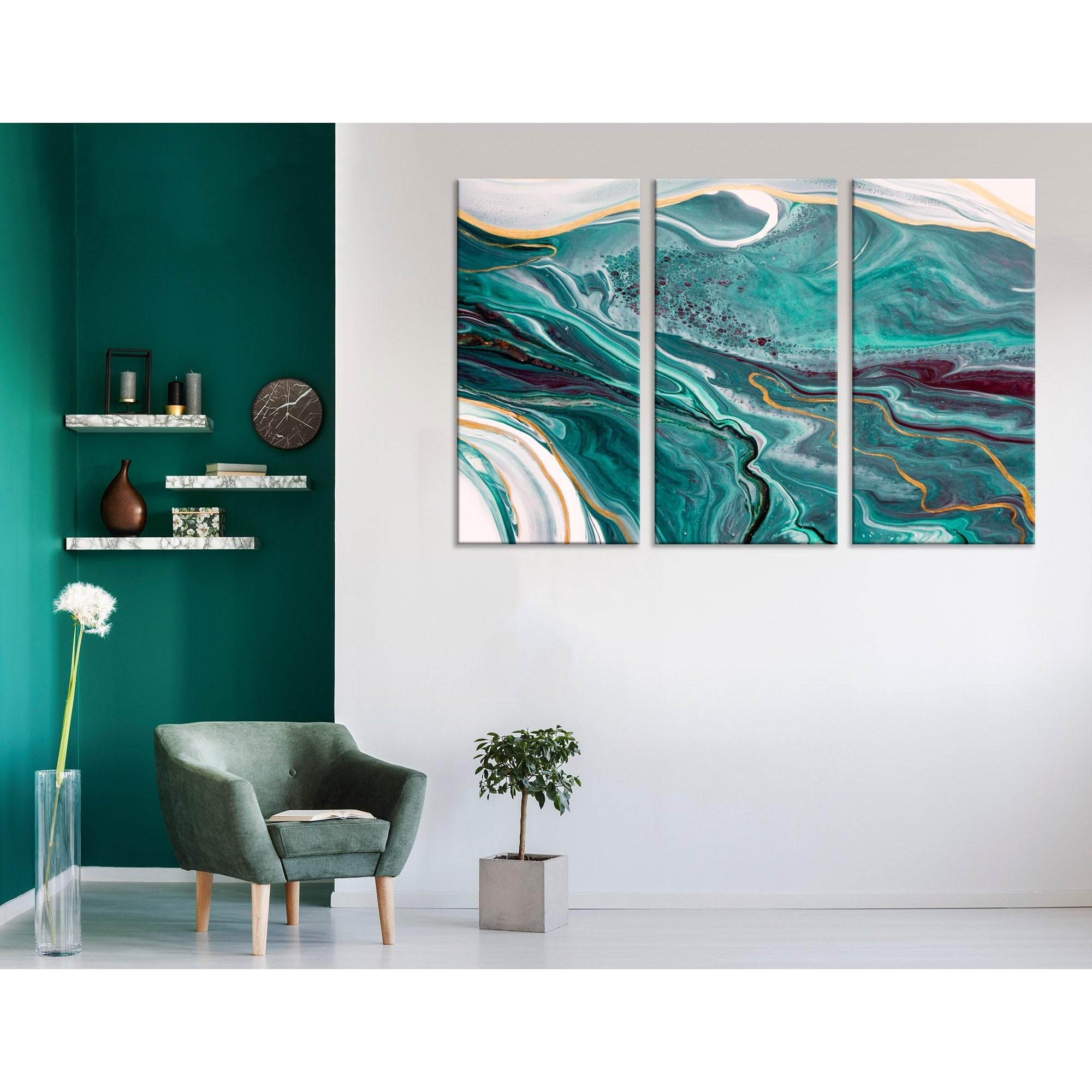 Cuadro de olas del mar abstracto para dar amplitud a habitaciones oscuras 6