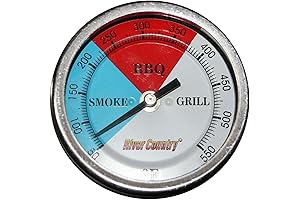 3" Country BBQ Easy Mount Adjustable BBQ, Grill, Smoker Thermometer