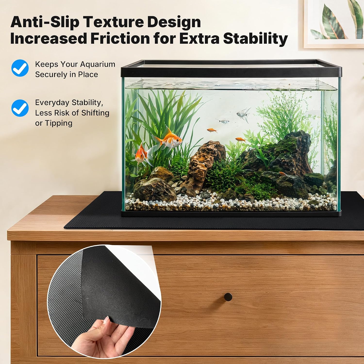 Aquarium Leveling Mat 12" X 24" X 0.2" EVA Aquarium Foam Leveling Mat, Non-Slip Shockproof Fish Tank Mat for Under Tank for Glass Fish/Turtle Tank Protection image 4