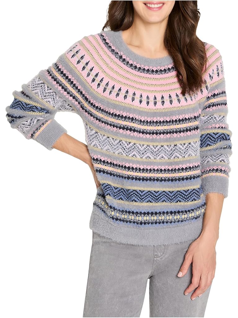 Gray NIC+ZOE Cozy Fairisle Sweater