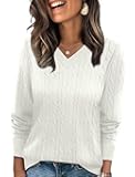 Sweaters for Women Fashion 2025 Cable Knit Fall Clothes V Neck Business Casual Teacher Outfits