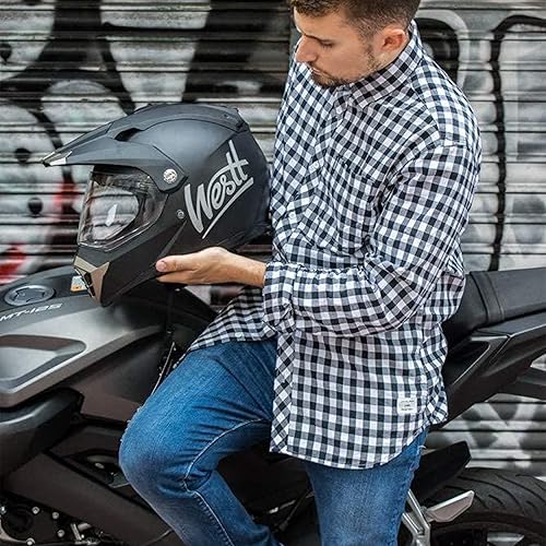 Miniatura 5 de Westt Casco deportivo dual de motocicleta todoterreno para adultos, casco de motocicleta de doble visera, casco de cara completa, ATV UTV, casco de