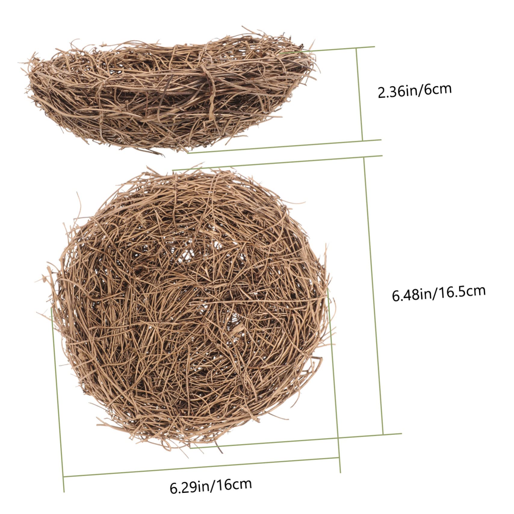 FONDOTIN Realistic Artificial Bird Nest Rattan Craft Handmade Nesting Decorative Ornaments for Home