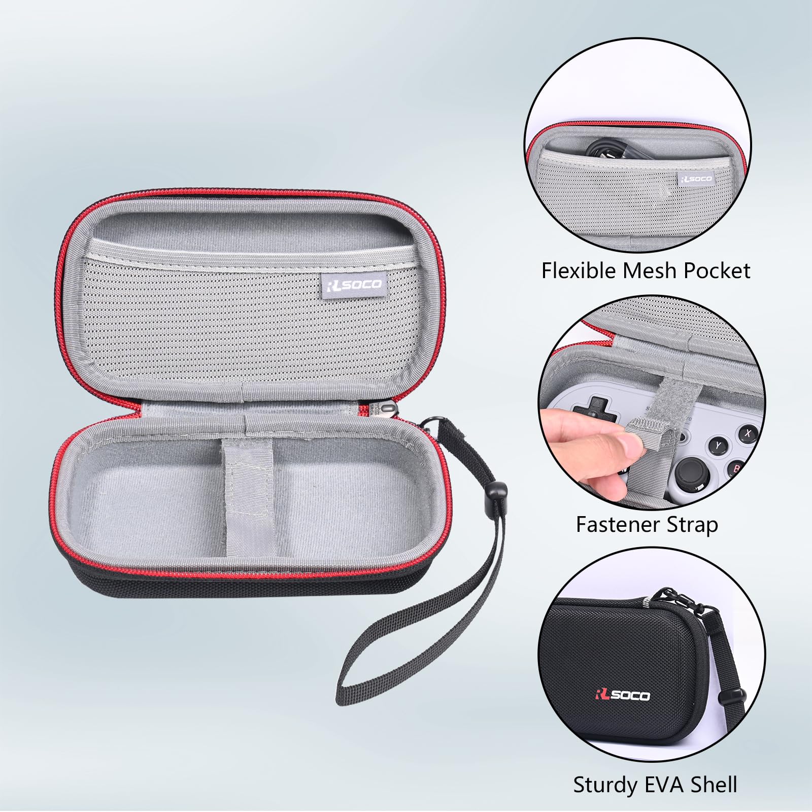 RLSOCO Etui do 8BitDo Micro/SN30 Pro/M30 & do & GENKI x 8BitDo PocketPro Bluetooth Kontroler (Tylko Etui)
