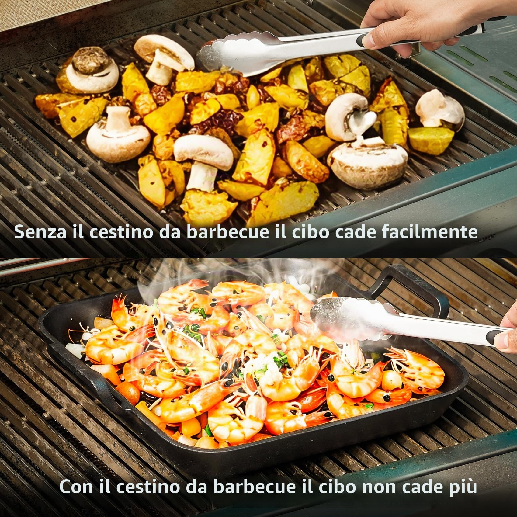 onlyfire Piastra Rettangolare in Ghisa con Manici, Padella BBQ per Grill a Gas, Grill a Carbonella e La Maggior Parte dei Forni, 31.5 * 31.5 * 3.8 cm