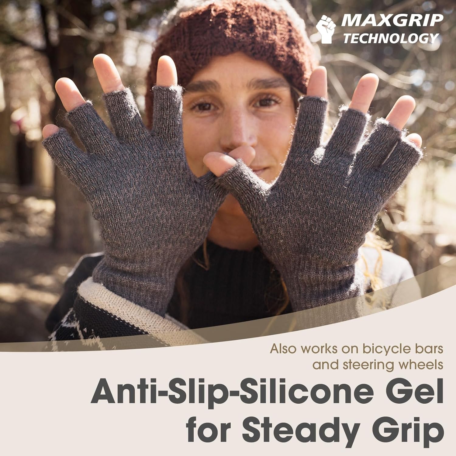 Rahhint Alpaca Wool Fingerless Gloves for Men Women Half Finger Winter Knitted Gloves for Fishing Hunting Driving Typing - Image 4