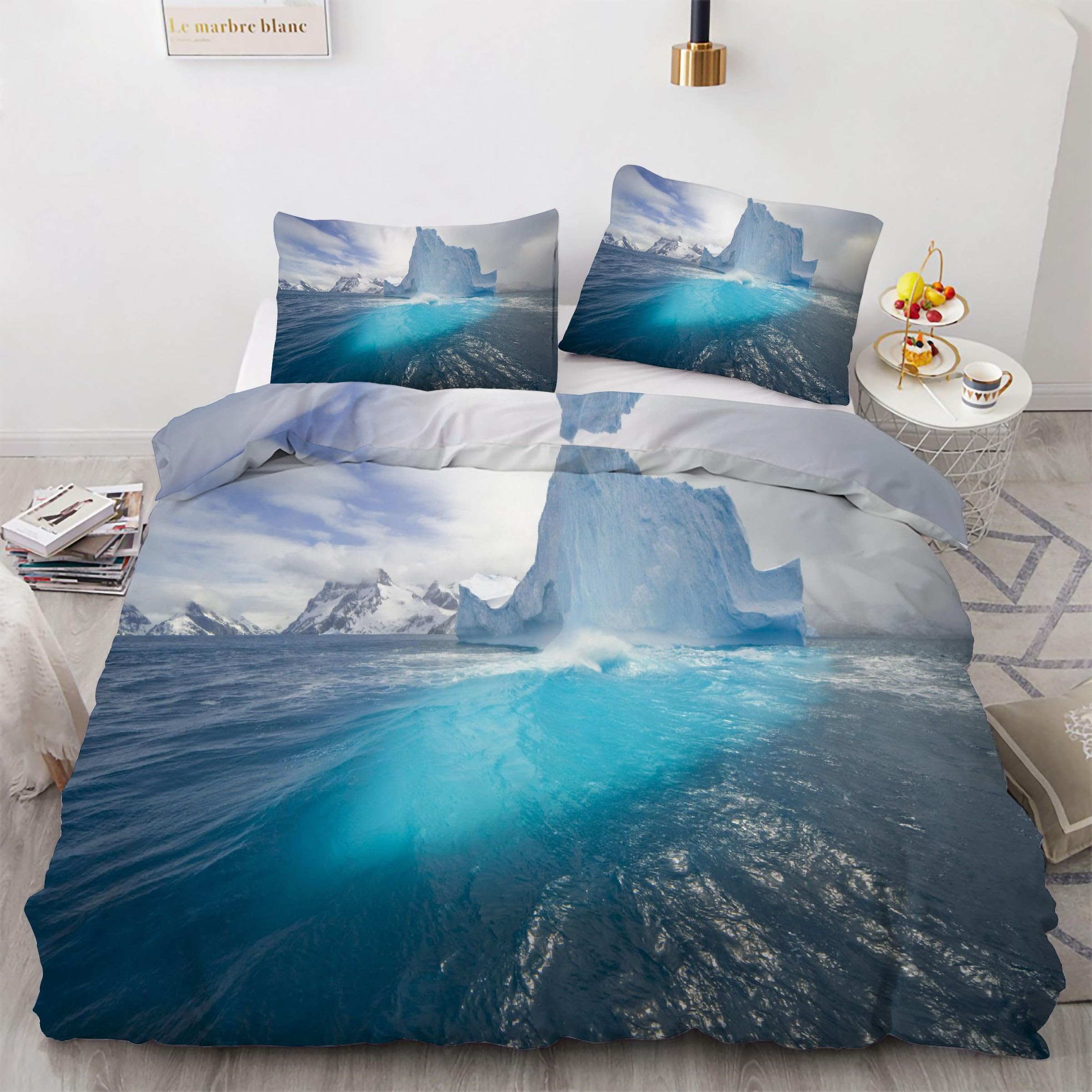 Parure de lit iceberg pour une ambiance fraîche et relaxante dans votre chambre parentale