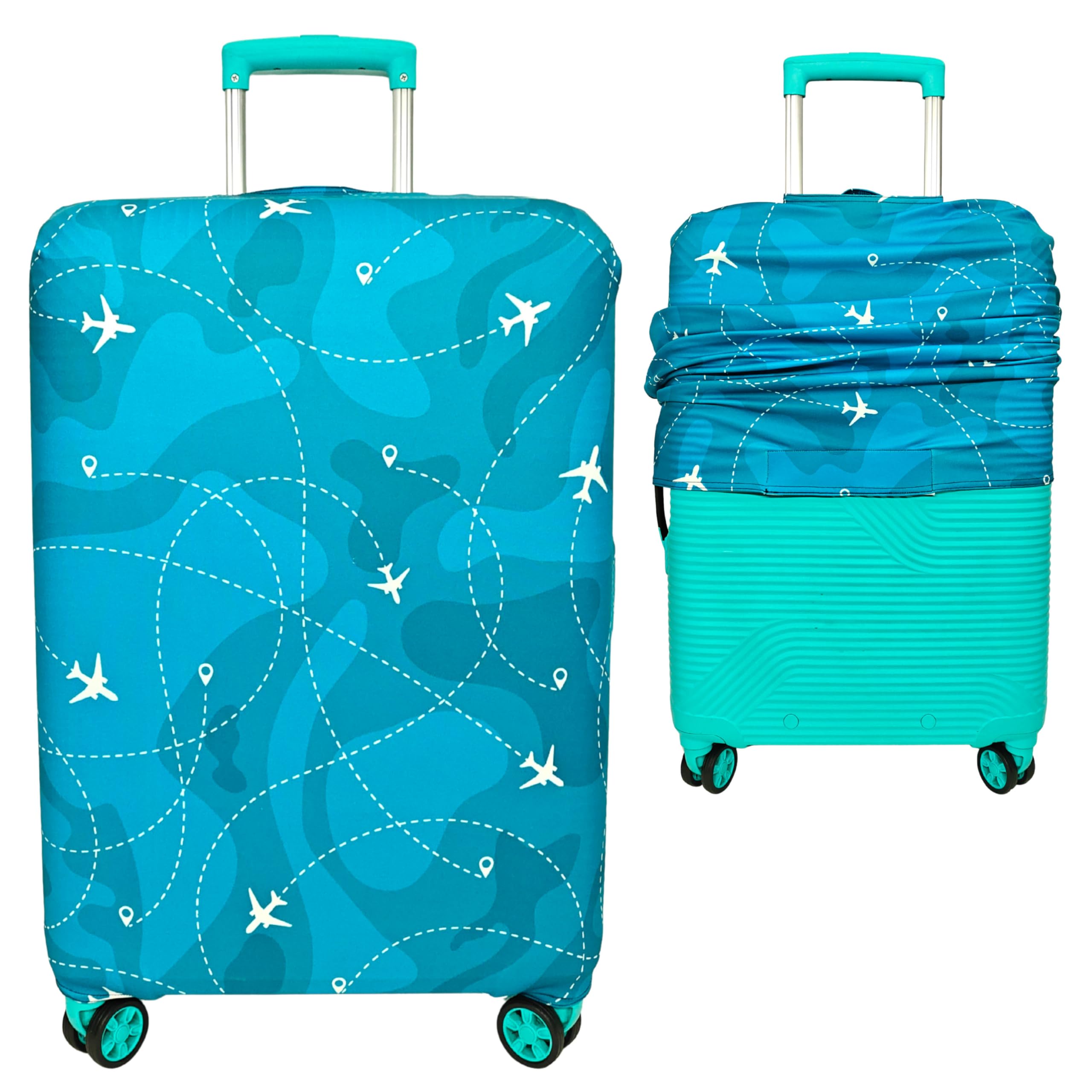 nt creation Printed Luggage Cover for Traveling Bag & Suitcase - Stretchable & Scratchproof Trolley Protector with Velcro Lock & Lightweight Washable Material(Suitcase Bag Not Included, Only Cover in Product)-picture-42