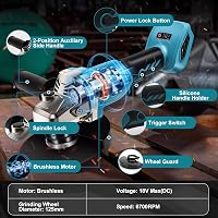 ConBlom 125mm Akkus Sarokcsiszoló Makita 18V Kompatibilis Kefe Nélküli 2