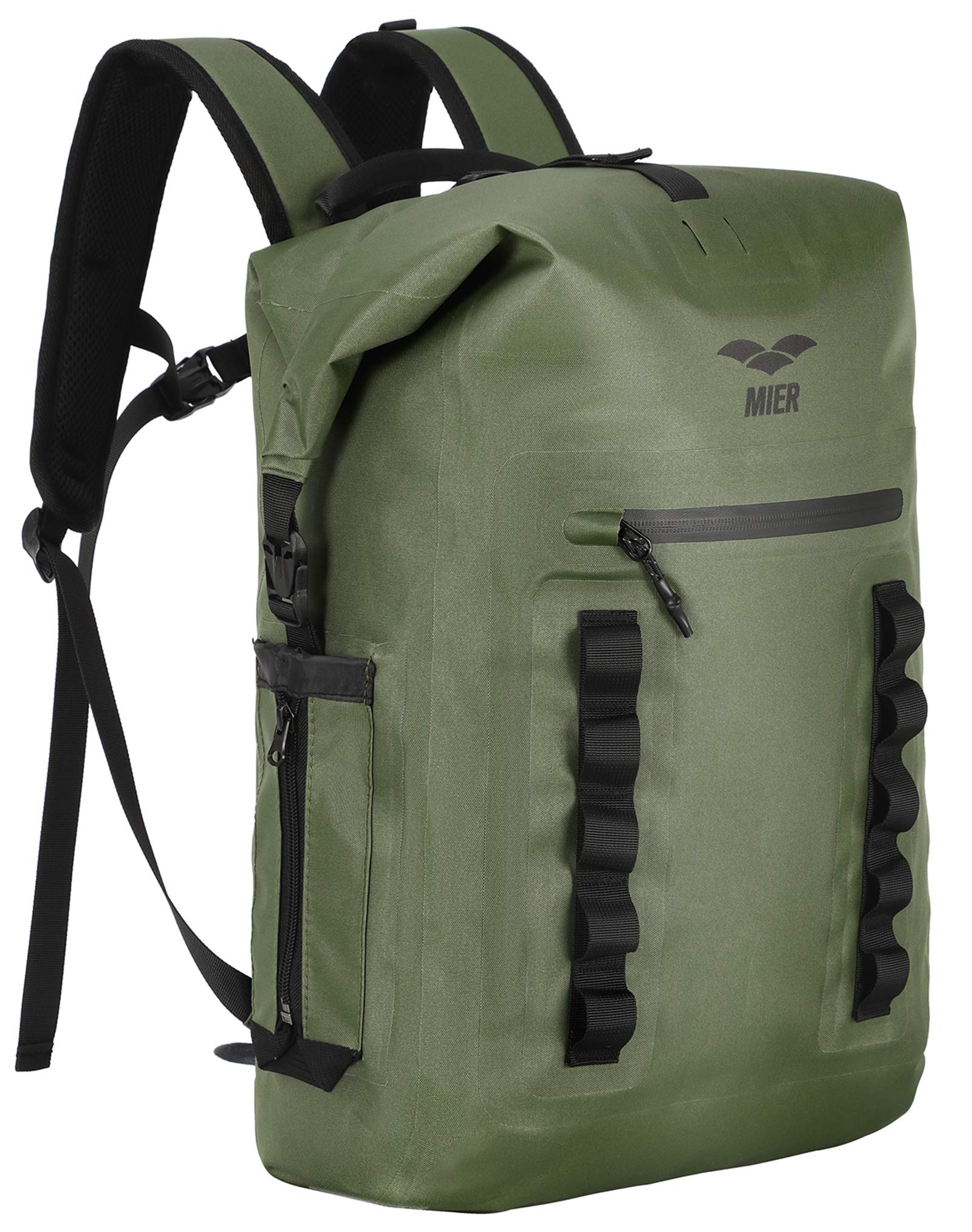 MIERWaterproof Backpack Sack Roll-Top Closure Dry Bag Lightweight for Kayaking, Rafting, Beach, Boating, Swimming, Camping, Hiking, Fishing, Green, 30L