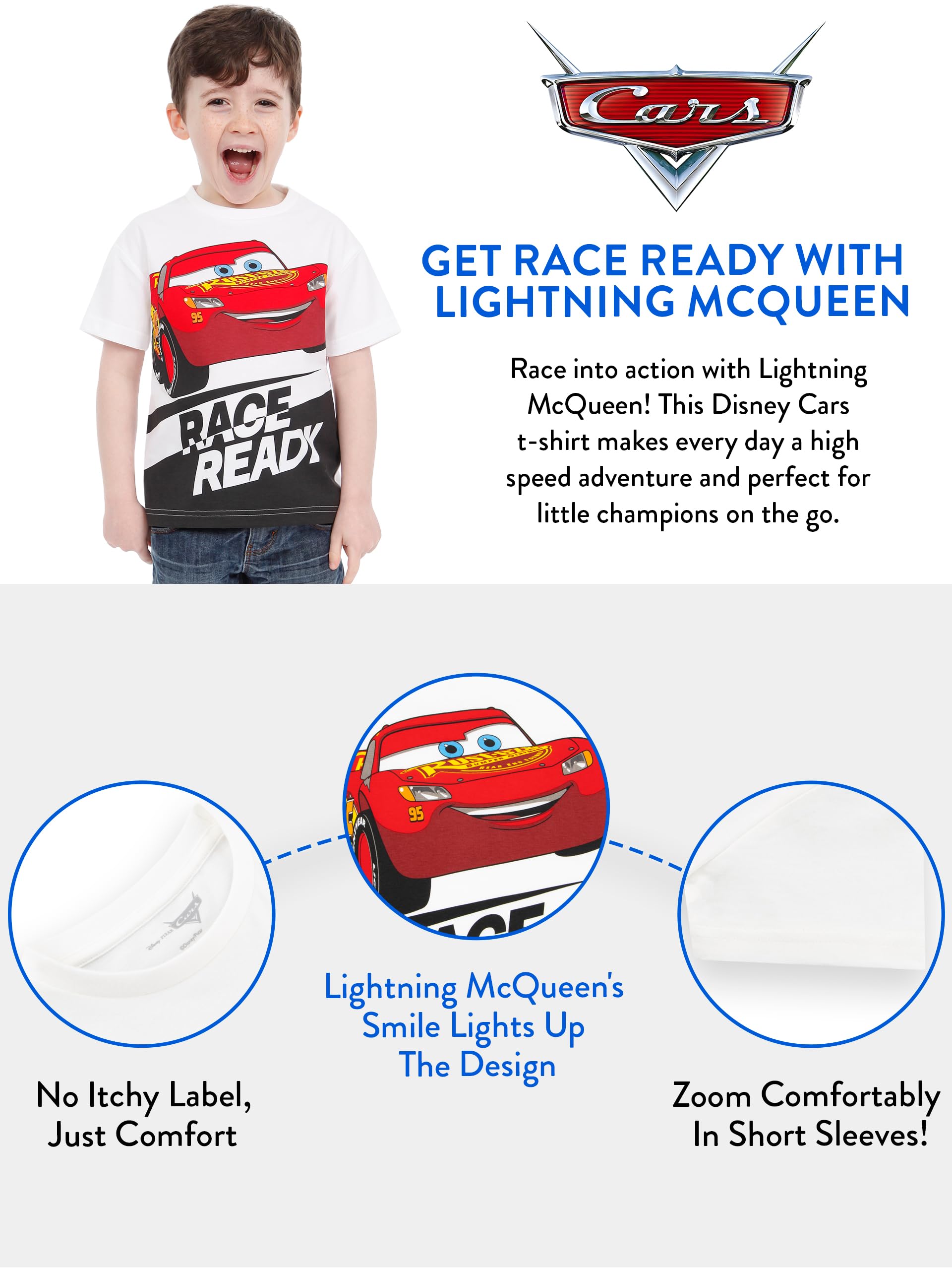 Koszulka Disney | Koszulka Cars Lightning McQueen | Koszulka Chłopięca Cars | Oficjalny Produkt Cars