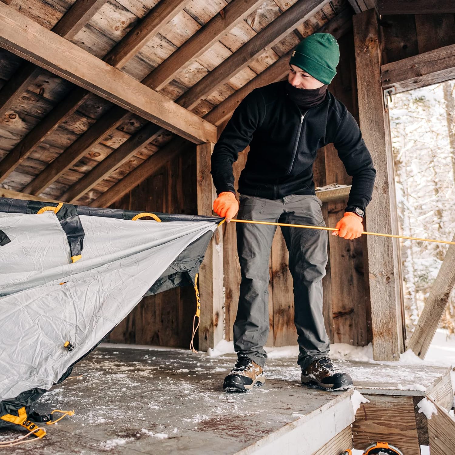 Merino Wool Fingerless Gloves - Hunting and Fishing Liner - Half Finger Warm Knitted Gloves - Image 8