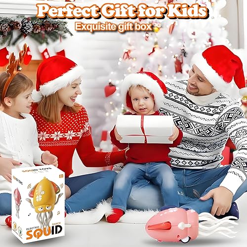 Miniatura 9 de Juguetes eléctricos de pulpo bailarín para bebé, juguete automático de calamar con iluminación y música, pulpo gateando, juguetes sensoriales para