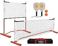 Zdgao 10FT Mini Pickleball Net Set with 4FT Adjustable Dink Rebounder, Paddles, Balls & Carry Bag - Portable Backyard Training