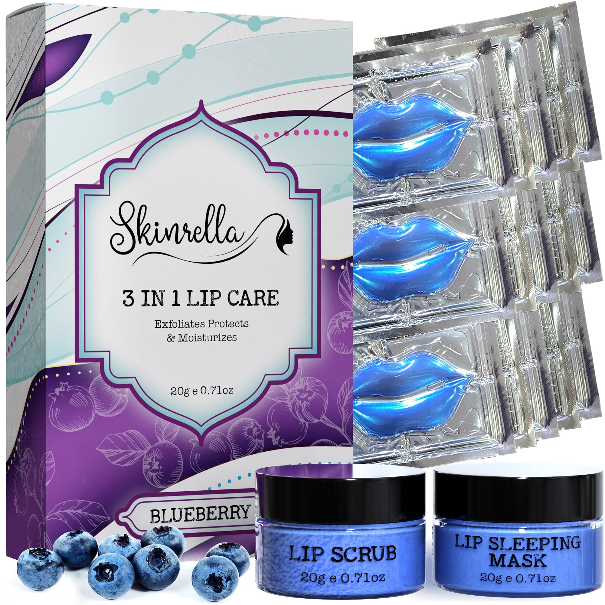 Buy 3 in 1 Lip Kit by Skinrella Blueberry Lip s Lip ing and Lip Scrub Complete ing s for