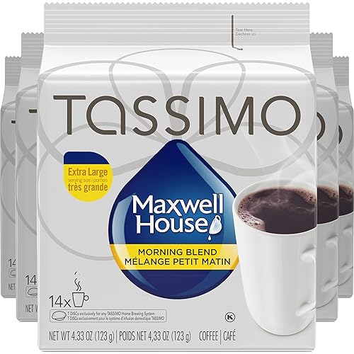 Tassimo Maxwell House Morning Blend Coffee, 70 discos en T (5 cajas de 14 discos T) {Importado de Canadá}