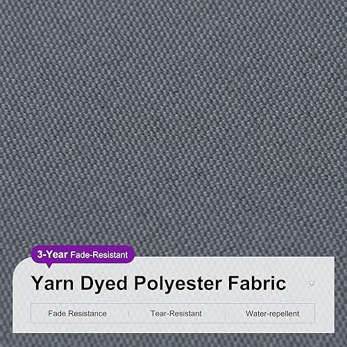 Miniatura 7 de PURPLE LEAF Sombrilla de Patio de 10 Pies para Exteriores Sombrilla Cantilever Cuadrada Sombrilla Offset de Aluminio con Rotación de 360 Grados para