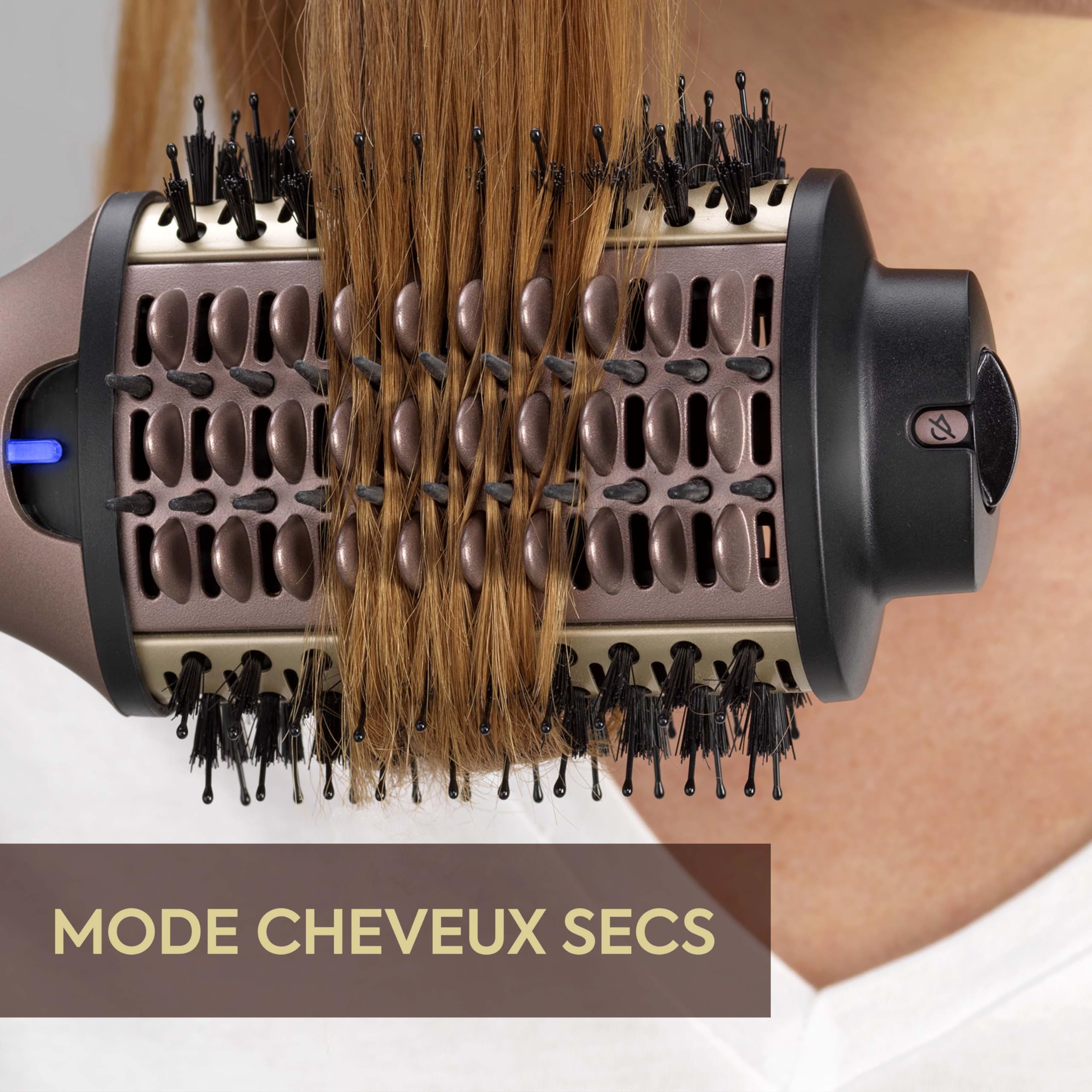 BaByliss Brosse soufflante Air Power Volume - Séchage et brushing, 2-in-1 - Sur cheveux secs ou mouillés, 3 réglages de température, Ionique & Céramique, Doré, AS95E