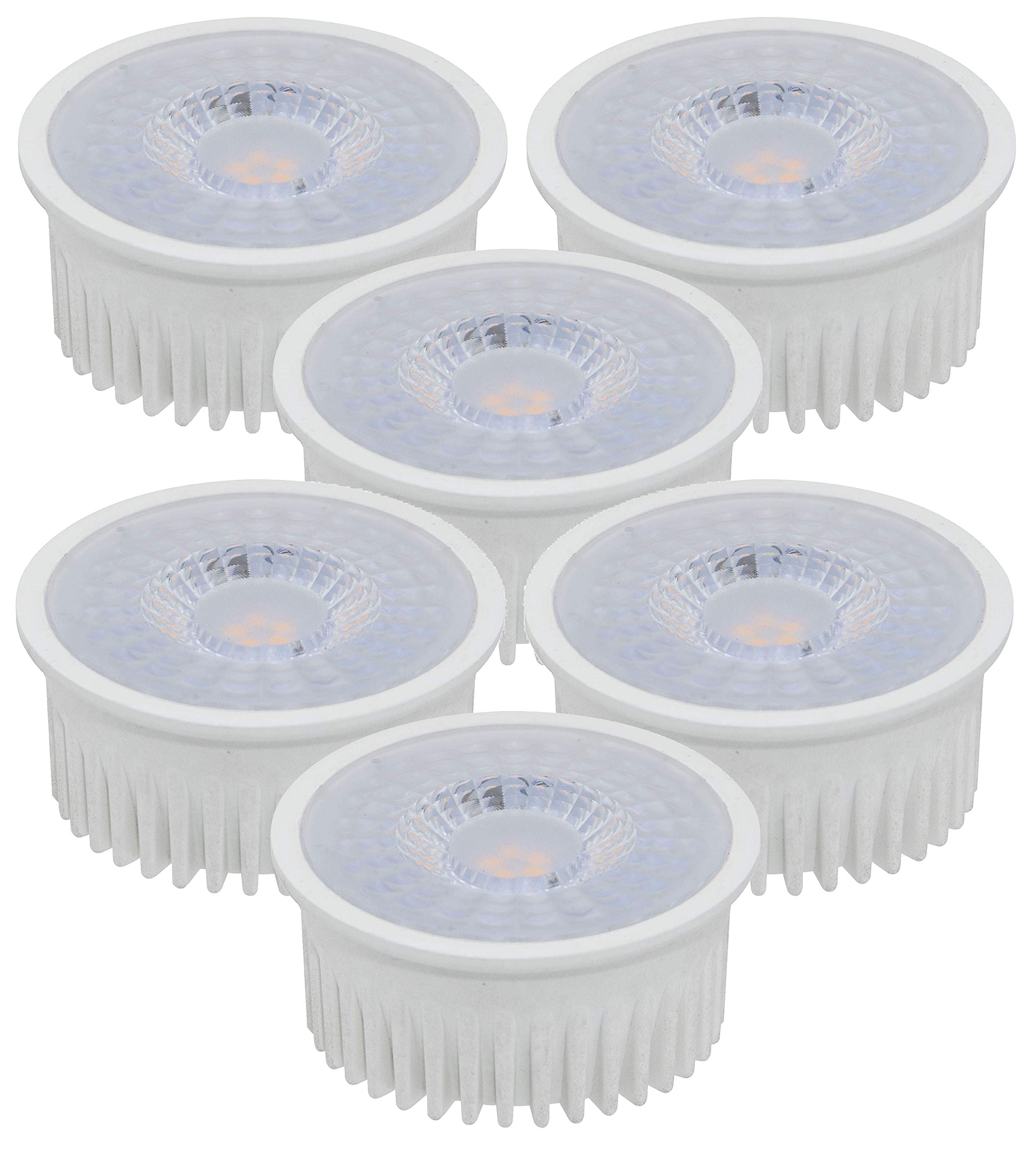 Trango 6er Set Design LED Einbaustrahler 6729S-06MCOB Einbauleuchten I Deckenstrahler I Strahler aus handgeschliffenes Glas & Alu incl. 6x 5 Watt LED Modul Ultra flach Deckenspots I Einbauspots