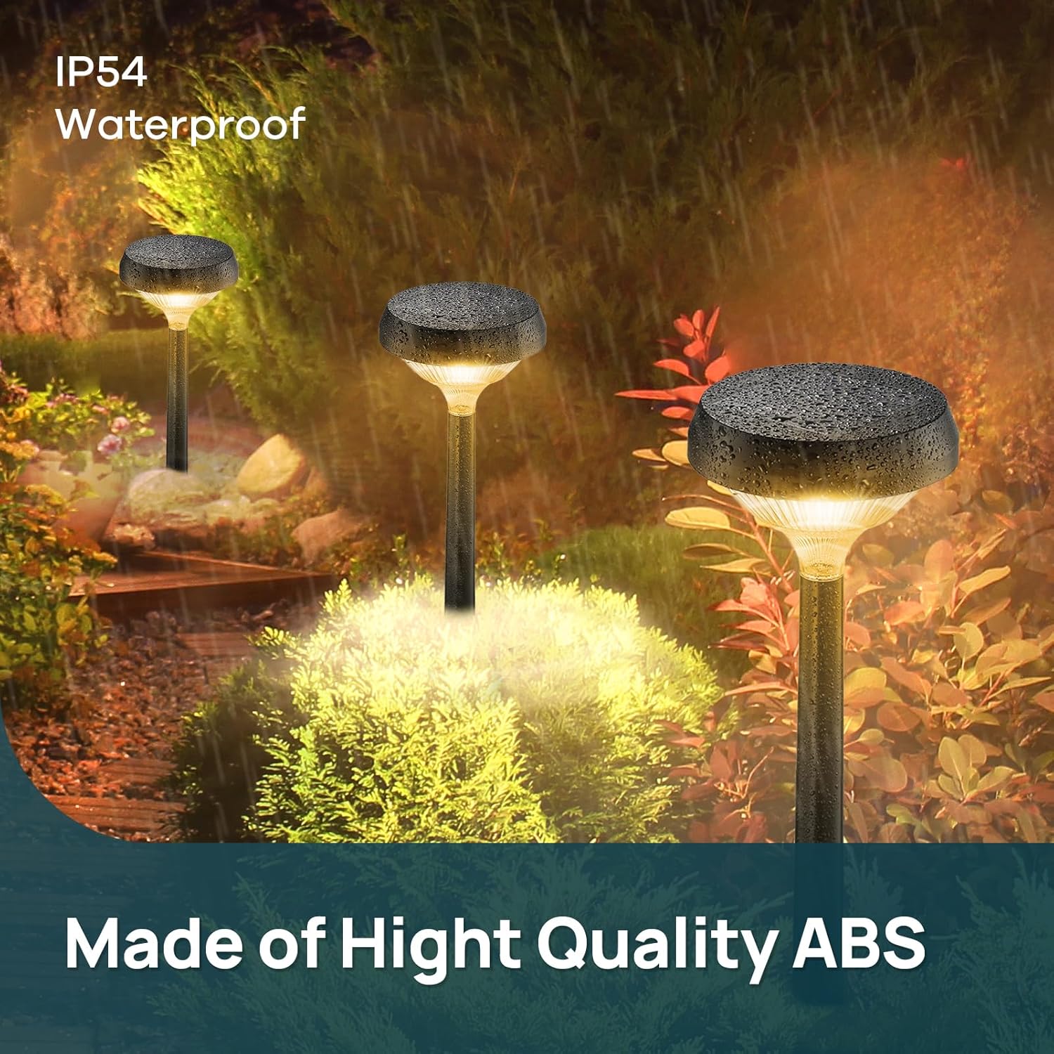 Linkind Solar Lights Outdoor 8 Pack, Solar Pathway Lights, Warm White Landscape Path Lights Waterproof for Walkway Yard Garden Driveway Use - Image 6