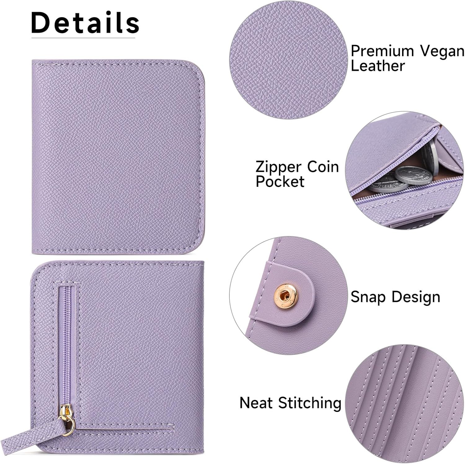 Small Wallet for Women Rfid Blocking Slim Credit Card Holder Bifold Ladies Mini Purse - Image 6