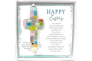 Handmade in USA Spring Easter Cross with Sentiment - Perfect Christian Gift For Easter