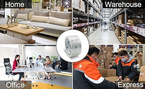 Miniatura 5 de BOMEI PACK 36 rollos de cinta de embalaje transparente con dispensador, repuestos de cinta de envío para mudanza y embalaje, 2.4 mil 1.88 pulgadas x