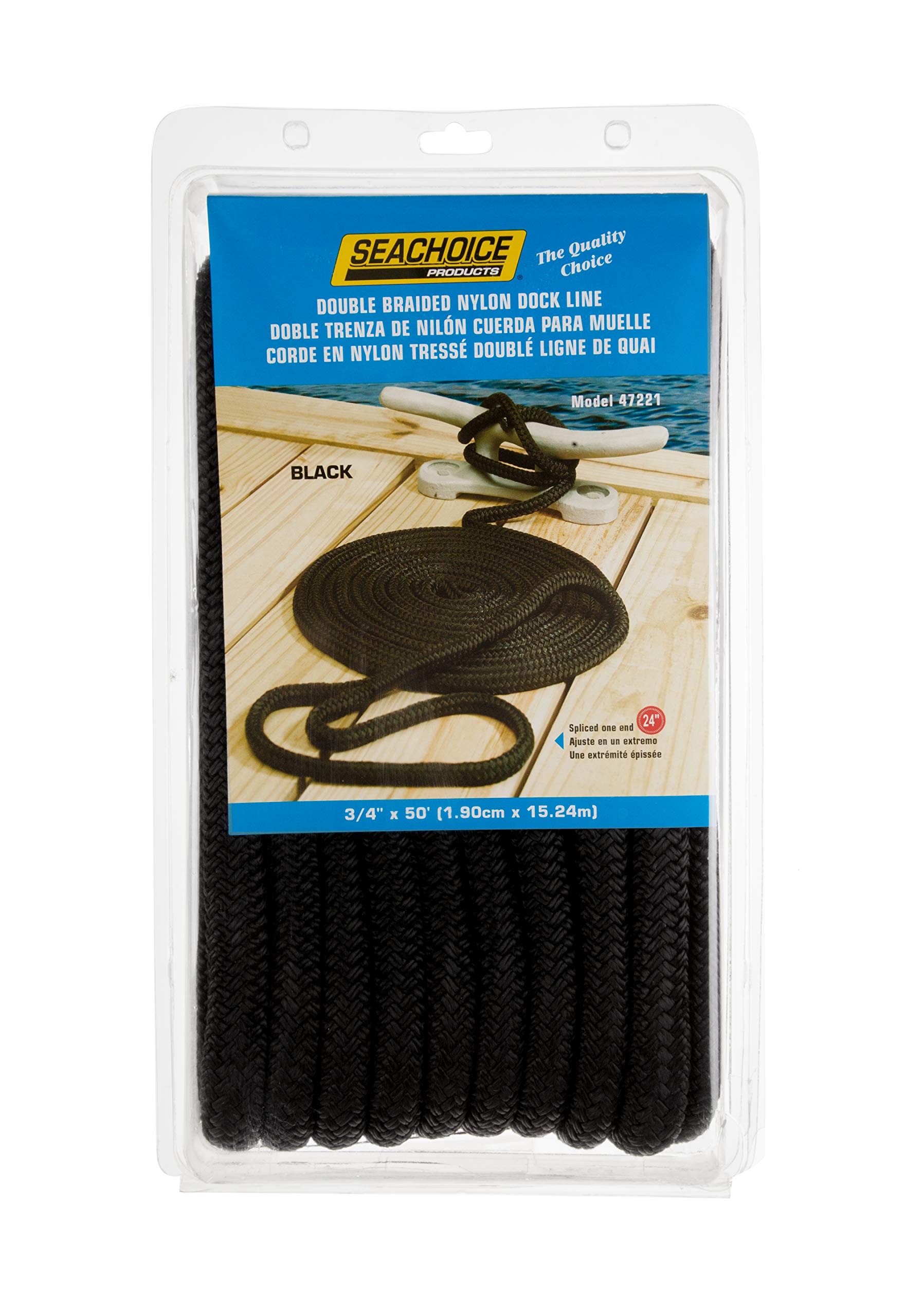 Seachoice DoubleBraid Nylon Dock Line w/Eye Splice