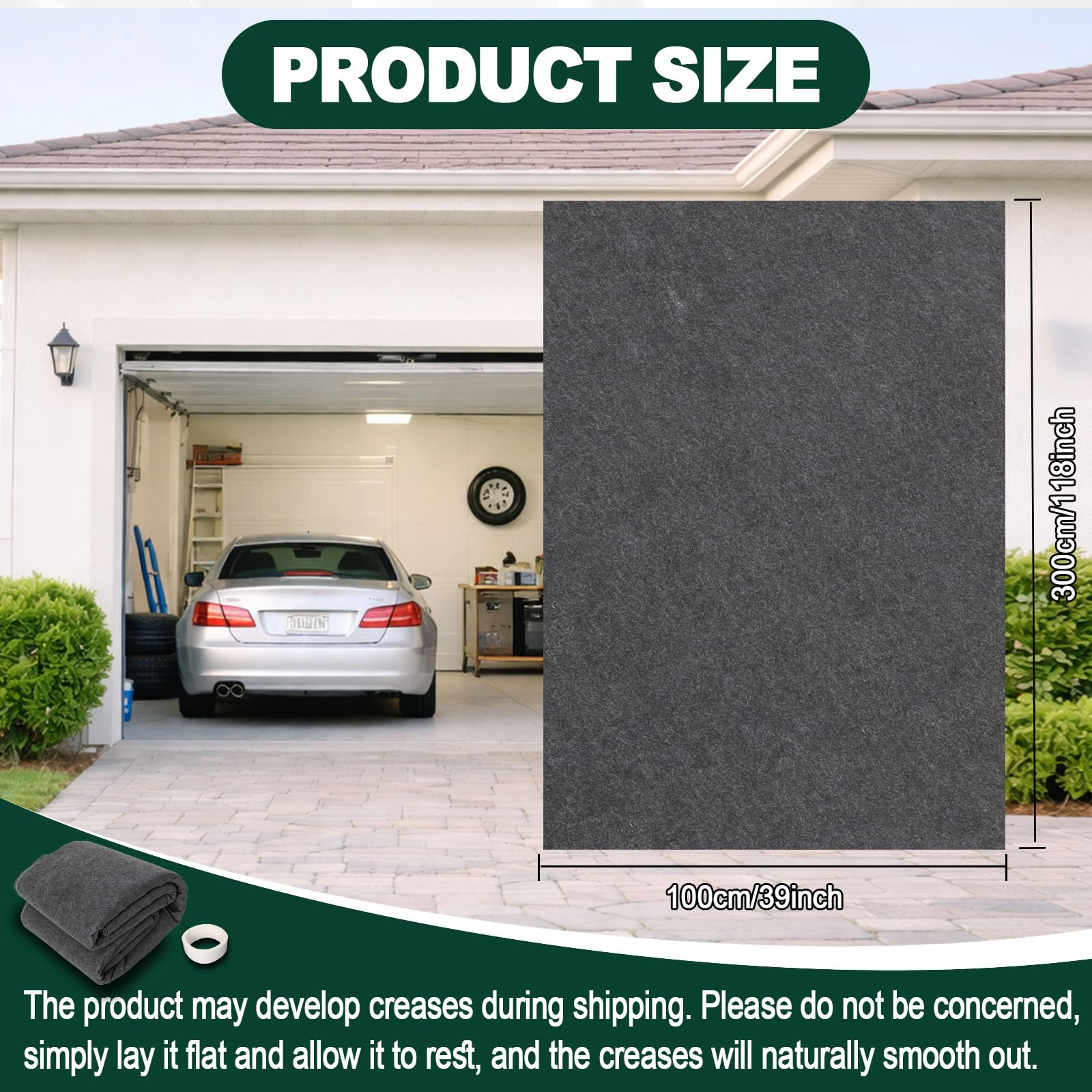 Garagenbodenmatte 2 Stück, 100 x 300 cm, wasserdichte Ölauffangmatte | Für Garage, Eingangsbereich, Kofferraum, Büro und Außenbereiche; Schützt Böden vor Öl, Wasser und Verschmutzungen