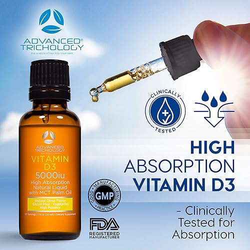 Miniatura 2 de Advanced Trichology Vitamina líquida vegetariana D3-5000 iu de alta absorción - 1000 iu por gota - Suministro de 6 meses - Sin gluten 365 VIT D
