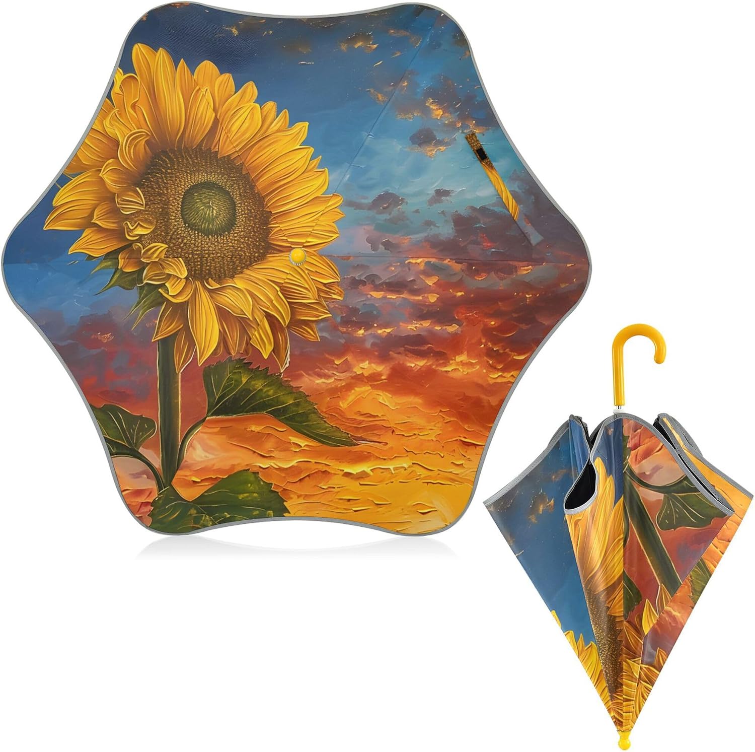 ALAZA Sunflower Kids Umbrella for Girls Boys Toddler Children Rain & Sun Umbrella