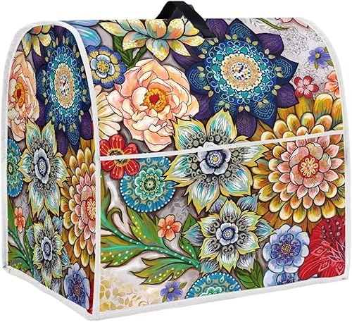 Funda para mezclador de cocina con estampado floral bohemio, cubierta de ayuda de cocina para batidora de pie, cubierta antipolvo de 6 a 8 cuartos