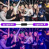 Vista 2 de Paquete de 4 luces LED negras, luces UV para fiesta brillante, gran espacio, barra de luz negra con enchufe e interruptor para decoración de fiesta