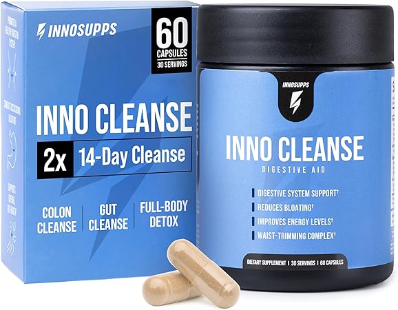 InnoSupps Inno Cleanse 14 Day Colon & Detox Flush, Waist Trimming Complex, Gut Cleanse, Digestive System Support, Stool Softener & Reduced Bloating & Occasional Constipation Relief InnoSupps Inno Cleanse 14 Day Colon & Detox Flush, Waist Trimming Complex, Gut Cleanse, Digestive System Support, Stool Softener & Reduced Bloating & Occasional Constipation Relief