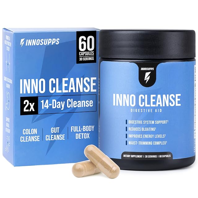 InnoSupps Inno Cleanse 14 Day Colon Detox Flush Waist Trimming Complex Gut Cleanse Digestive System Support Stool Softener