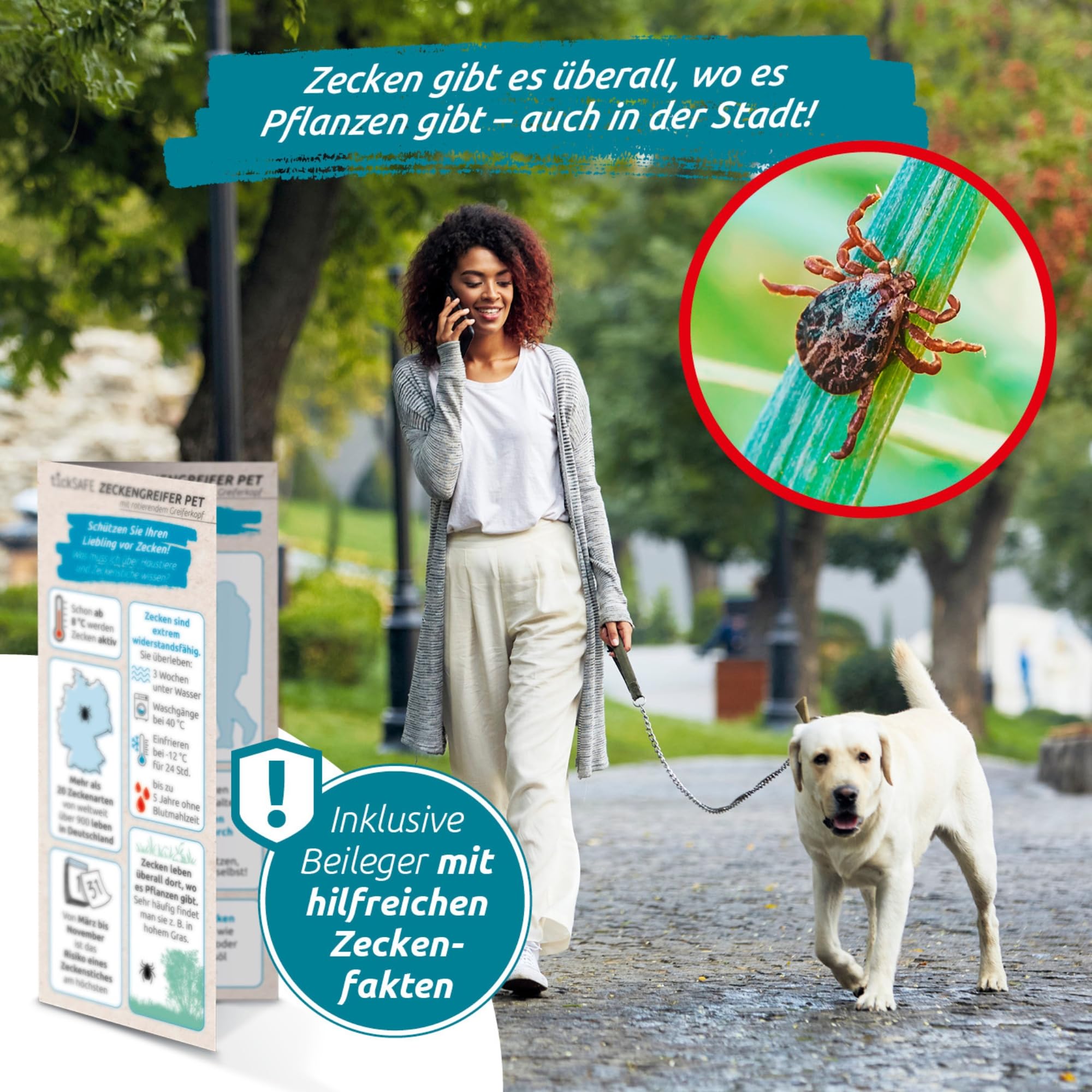 tickSAFE 2 Stück Zeckengreifer Tier mit rotierendem Greiferkopf | Die bessere Alternative zur Zeckenzange - kein Quetschen, Ziehen oder Drücken - einfach schonend rausdrehen