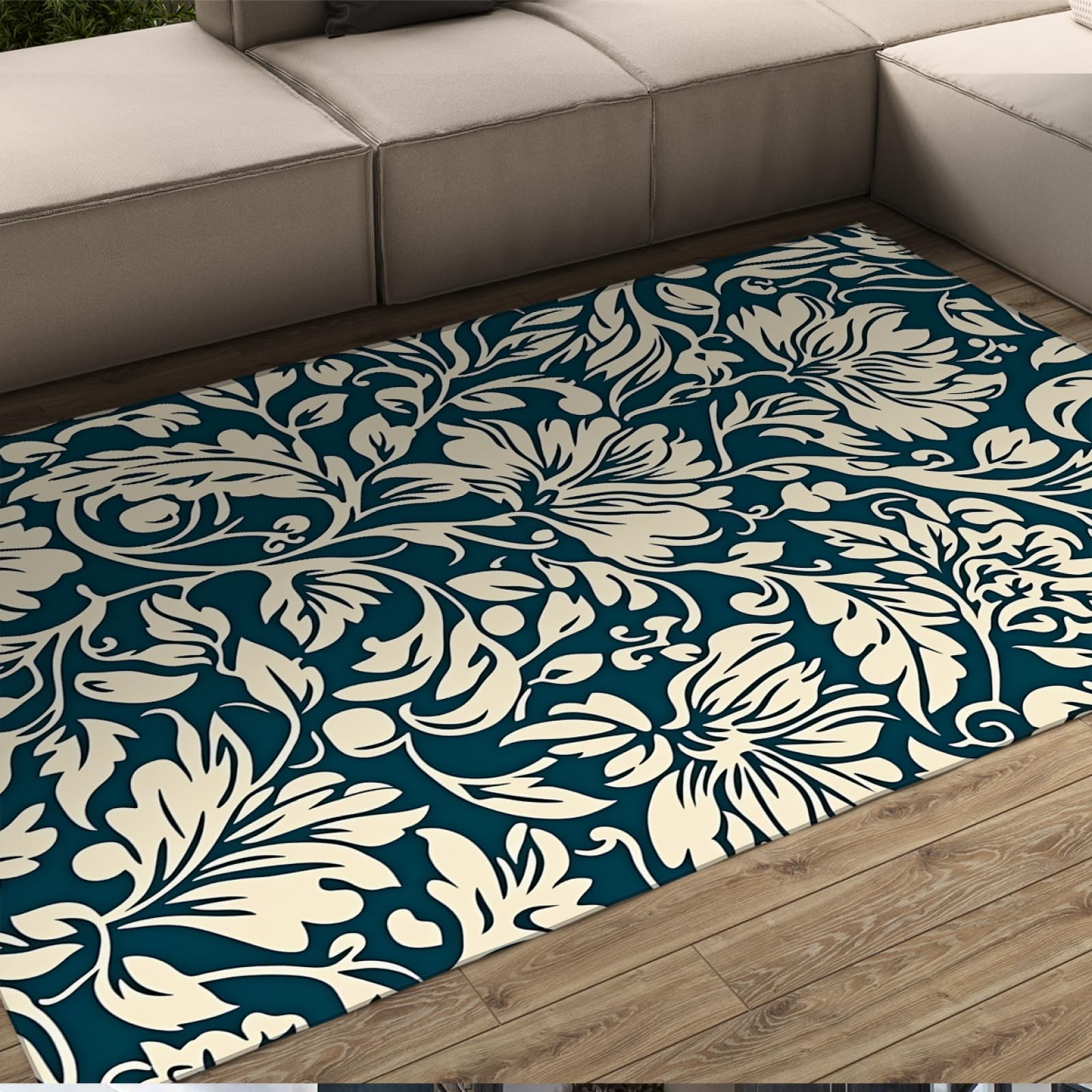 Grand tapis de sol pour salon et chambre à coucher au style ferme classique