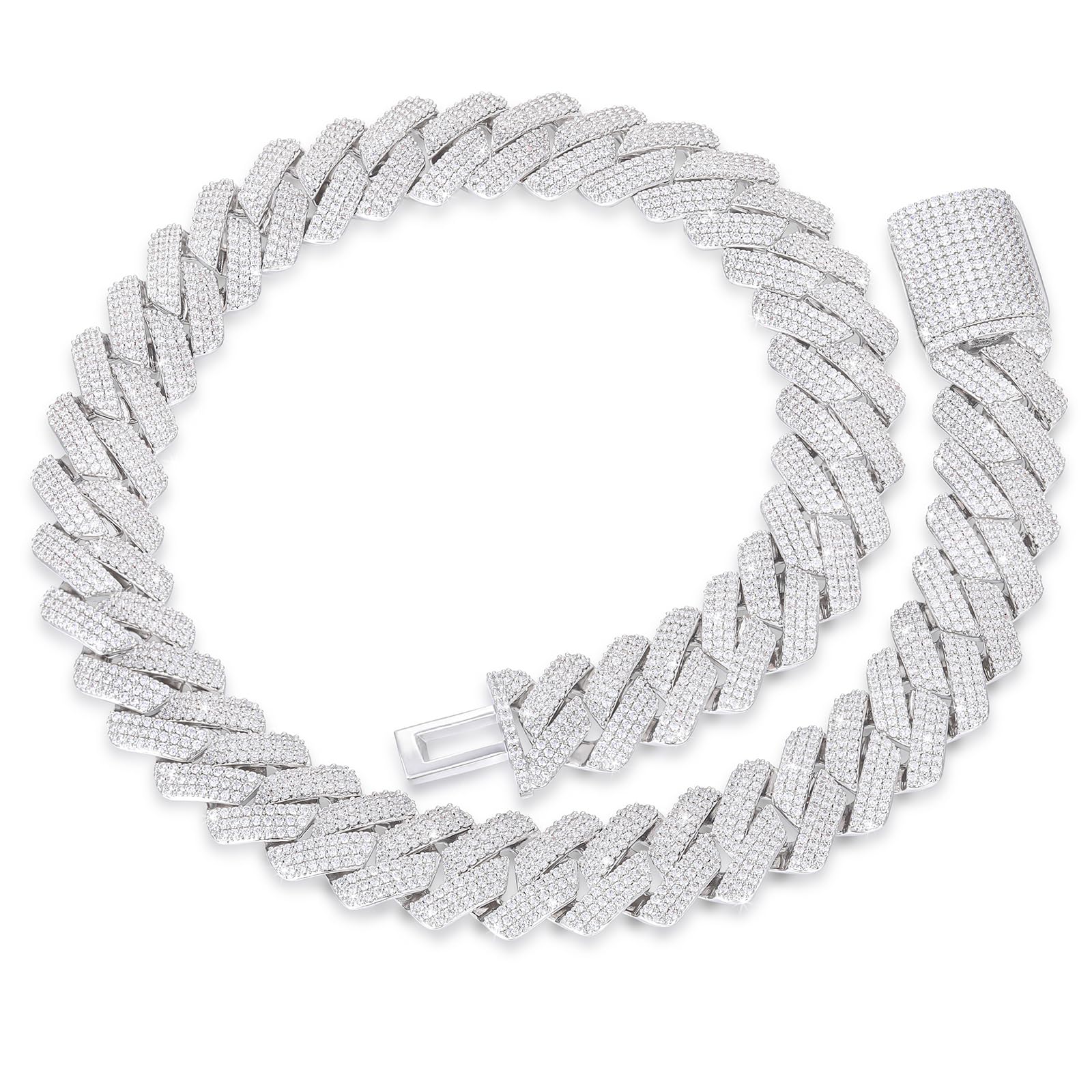 Ucciyo 20MM Cuban Link Chain for Men Iced Out Miami Cuban Necklace 18k Gold Plated 5A+ Zicron 10MM/12MM/14MM/20MM Iced Out Chain Gold/Silver Bling