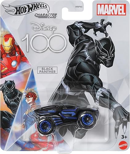 Hot Wheels Disney 100 Character Cars Black Panther, Coche de juguete coleccionable a escala 164 de Marvel