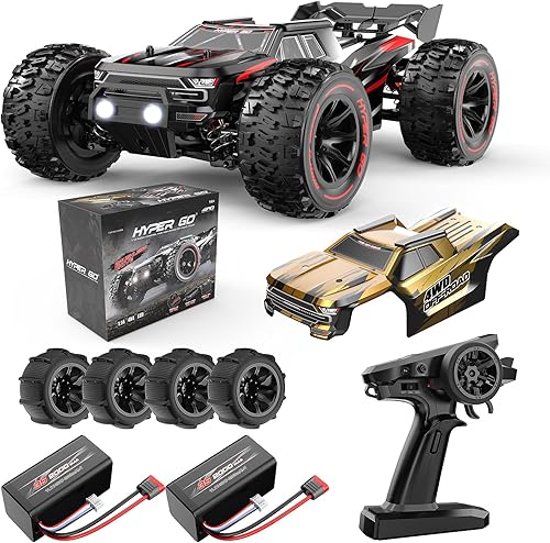 HYPER GO H14BM V3 114 - Autos RC sin escobillas para adultos rápidos 50 mph, camiones RC 4X4 Offroad impermeable, auto eléctrico de alta velocidad