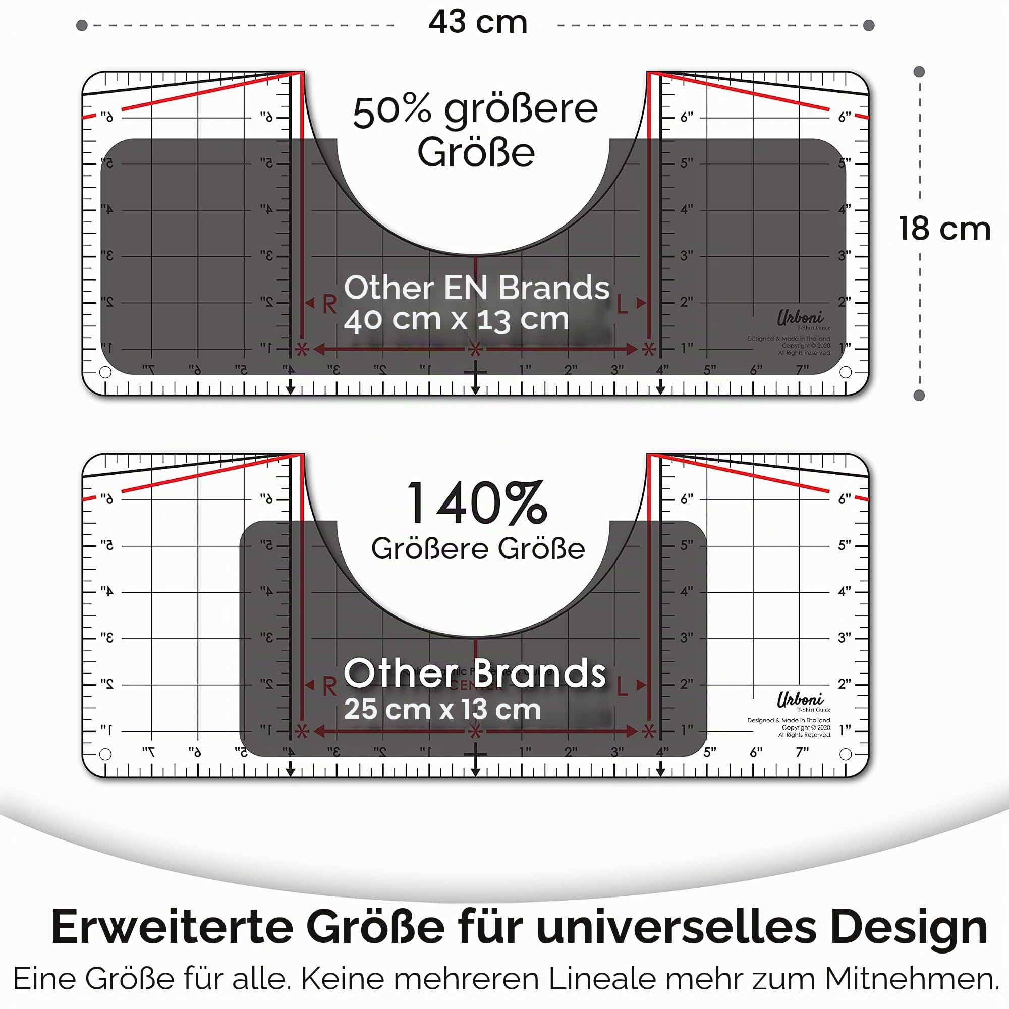 T-Shirt-Lineal für Vinyl-Ausrichtung und Mitteldesigns, T-Shirt-Lineal, Ausrichtungswerkzeug, Platzierung für Hitzepresse und Cricut