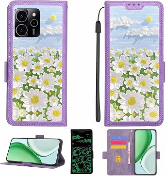Case Compatible for Benco S1 Pro Phone Case Flip Cover [with Tempered Glass Screen Protector][RFID Blocking][Luminous Effect] LPT-CJ